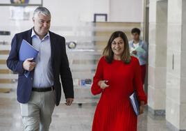 María José Sáenz de Buruaga, este jueves, durante la rueda de prensa.