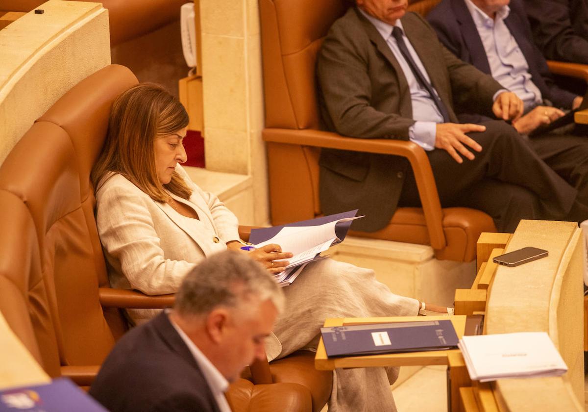 María José Sáenz de Buruaga, este lunes, en el Parlamento