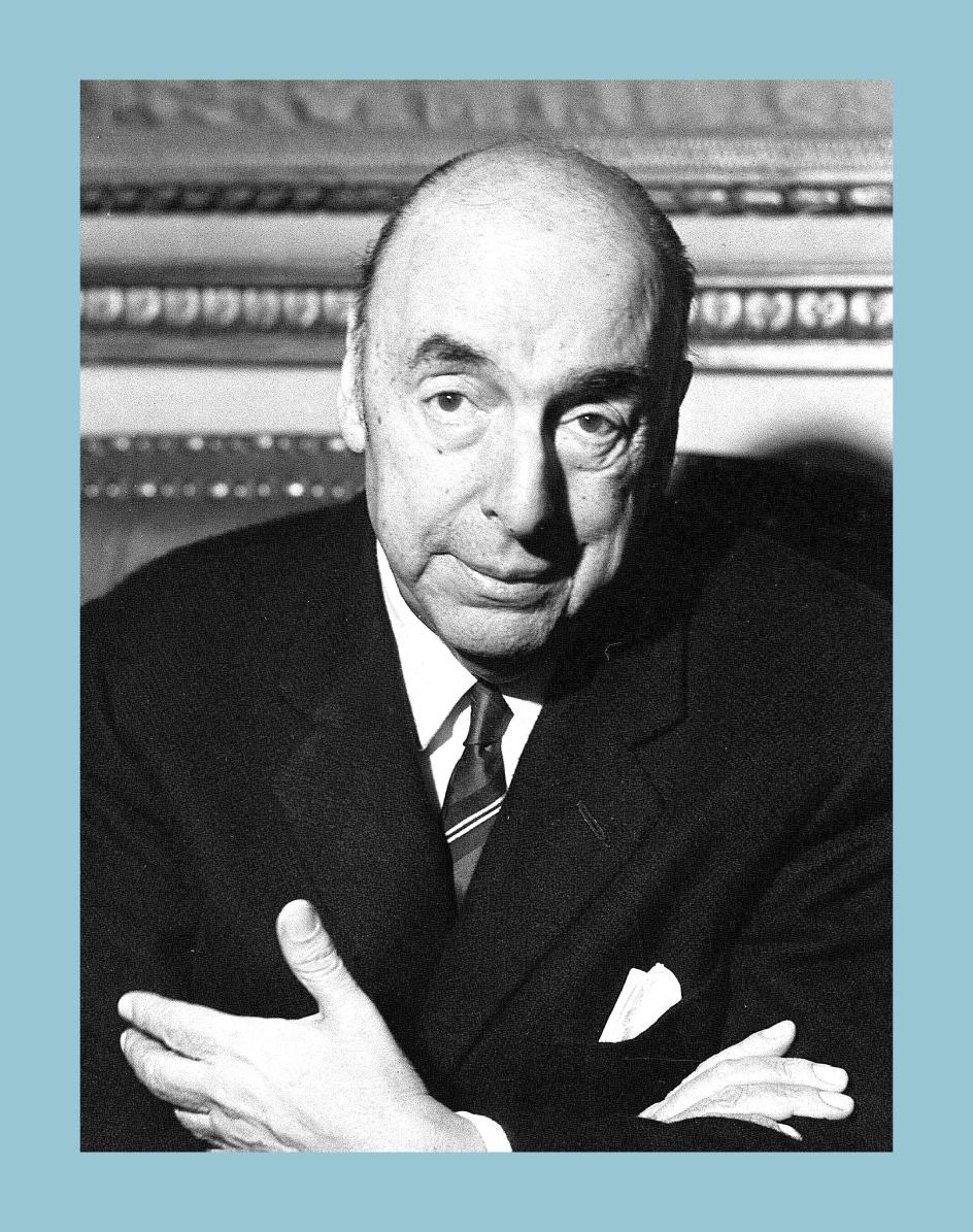 Octubre de 1971. Pablo Neruda en la embajada chilena de París después de anunciarse que había ganado el Premio Nobel.