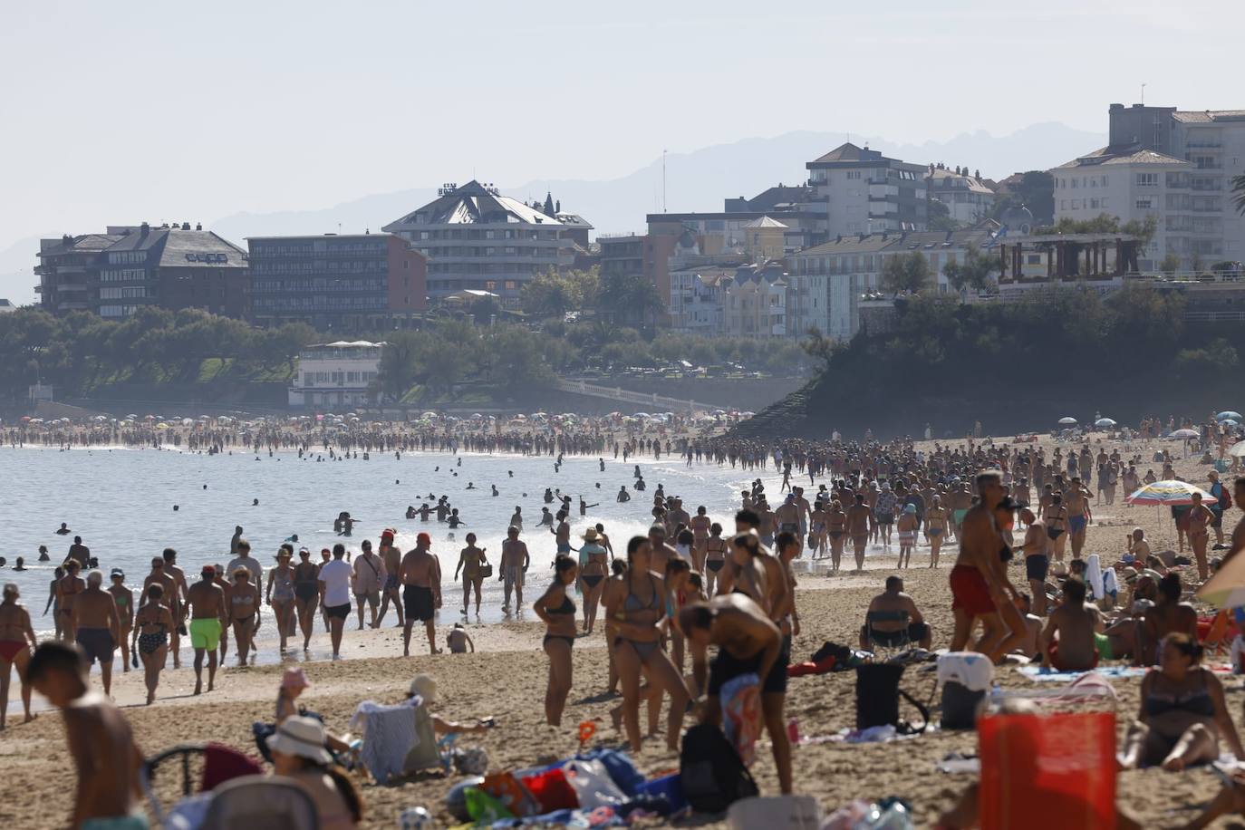 Estampa en El Sardinero, esta mañana.