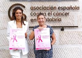 La directora de Muévete Comunicación, Candelaria Rodríguez, y la gerente de la Asociación Española Contra el Cáncer en Cantabria, Celia García.