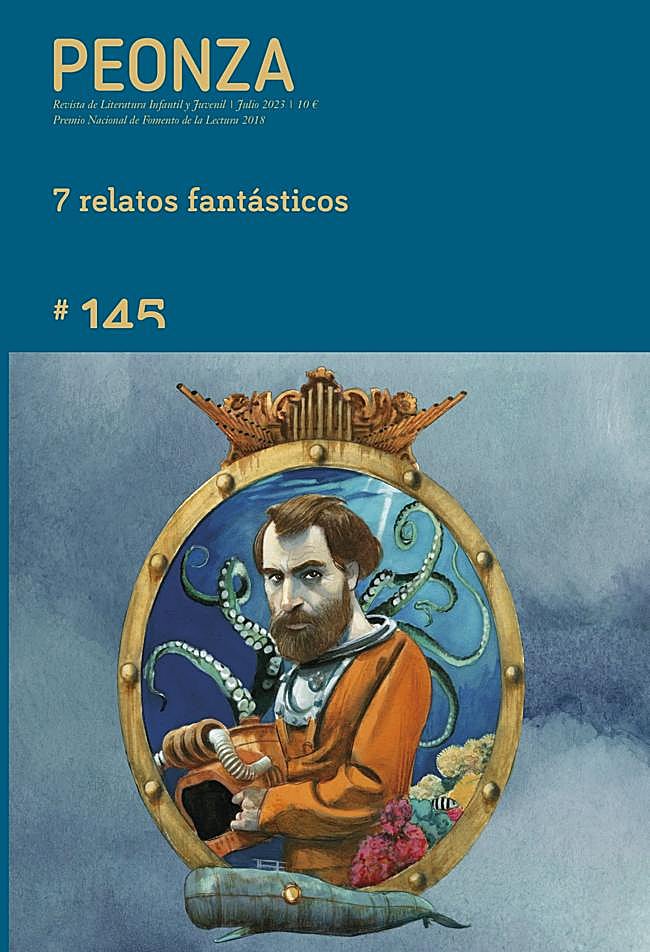 Cubierta de la revista de literatura infantil y juvenil. Fernando Vicente es el ilustrador de este nuevo número de Peonza.