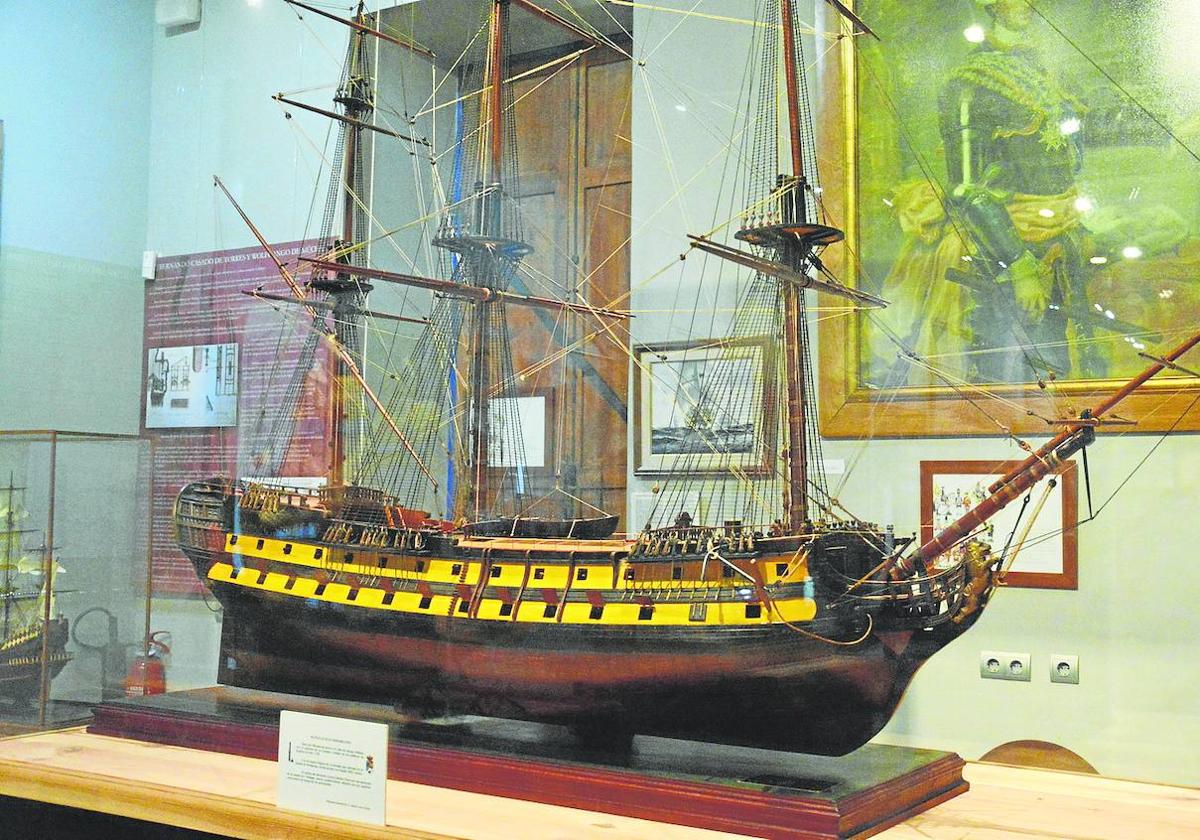 Maqueta del San Juan Nepomuceno en el Museo de la Cavada.