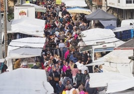 El público pasea entre los puestos colocados en la localidad