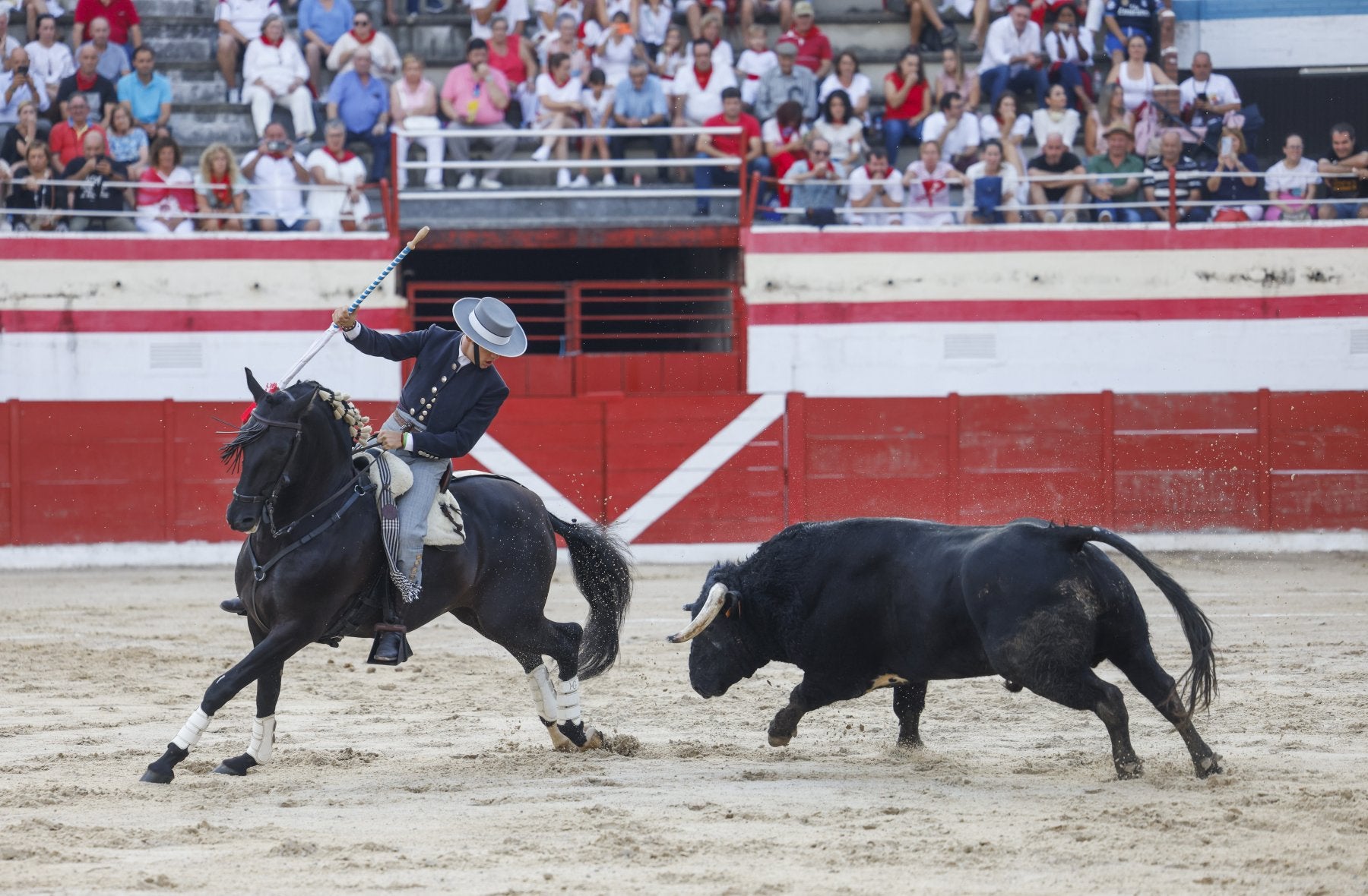 Guillermo Hermoso de Mendoza ante un toro de Romao Tenorio este año