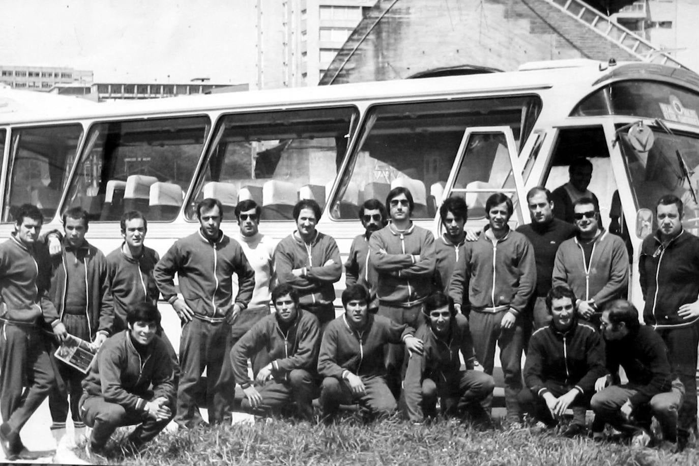 Durante un viaje con el Racing, aun como futbolista, en los años sesenta.