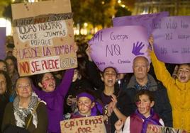 Manifestación del 25N celebrada en Santander.