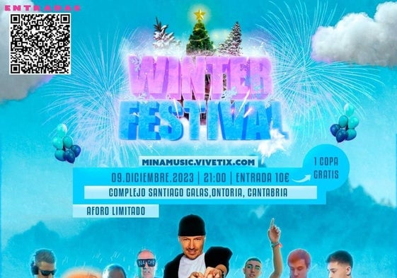 Cartel del Winter Festival que se celebrará en Cabezón de la Sal el sábado, 9 de diciembre.