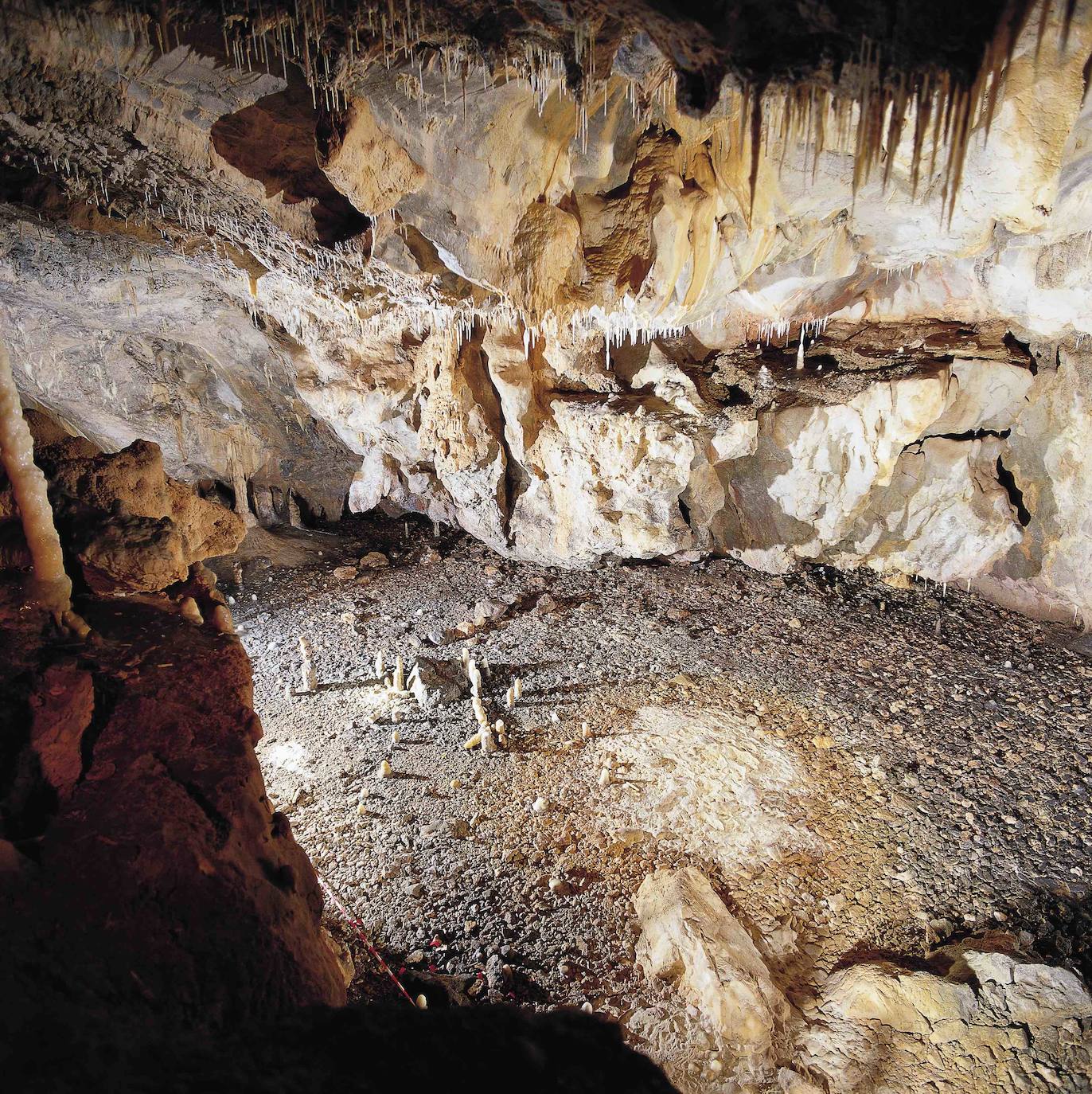 Visión cenital de la cabaña paleolítica de La Garma