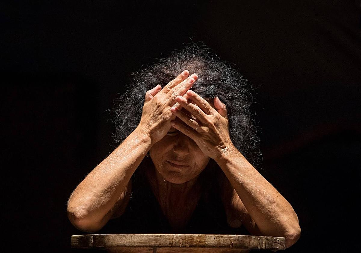 María Vidal en una representación del montaje de Lear.