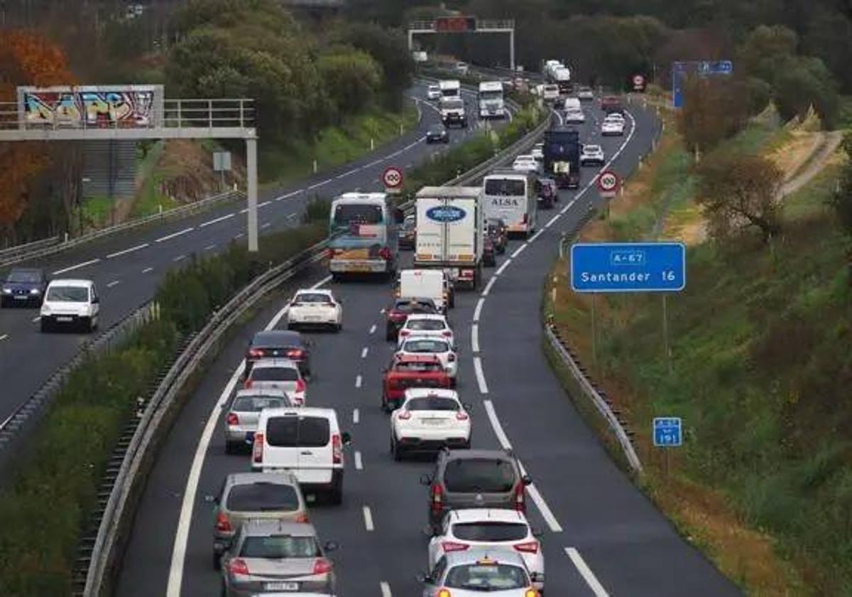 Tramo de la A-67 que será ampliado. También se mejorarán las curvas, las medianas y los arcenes