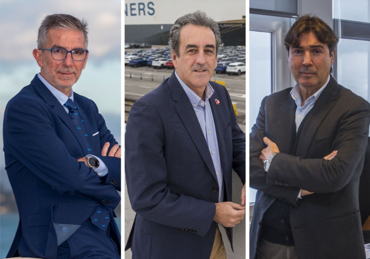 César Díaz -presidente de la Autoridad Portuaria de Santander (desde 2023)-; Francisco Martín -expresidente de la Autoridad Portuaria de Santander (2021-2023)-; y Jaime González -expresidente de la Autoridad Portuaria de Santander (2015-2021)-.