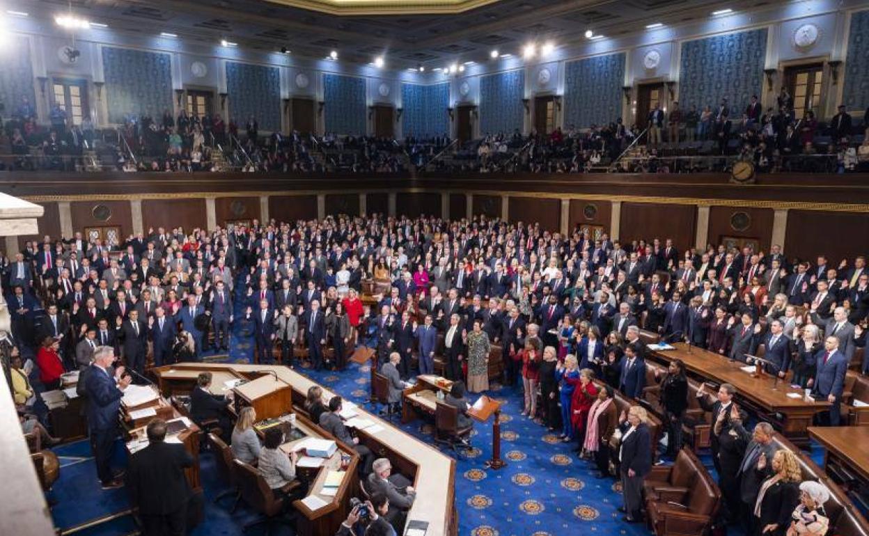 La Cámara de Representantes de Estados Unidos, durante la investidura de su nuevo presidente, el republicano Kevin McCarthy, el pasado 7 de enero.