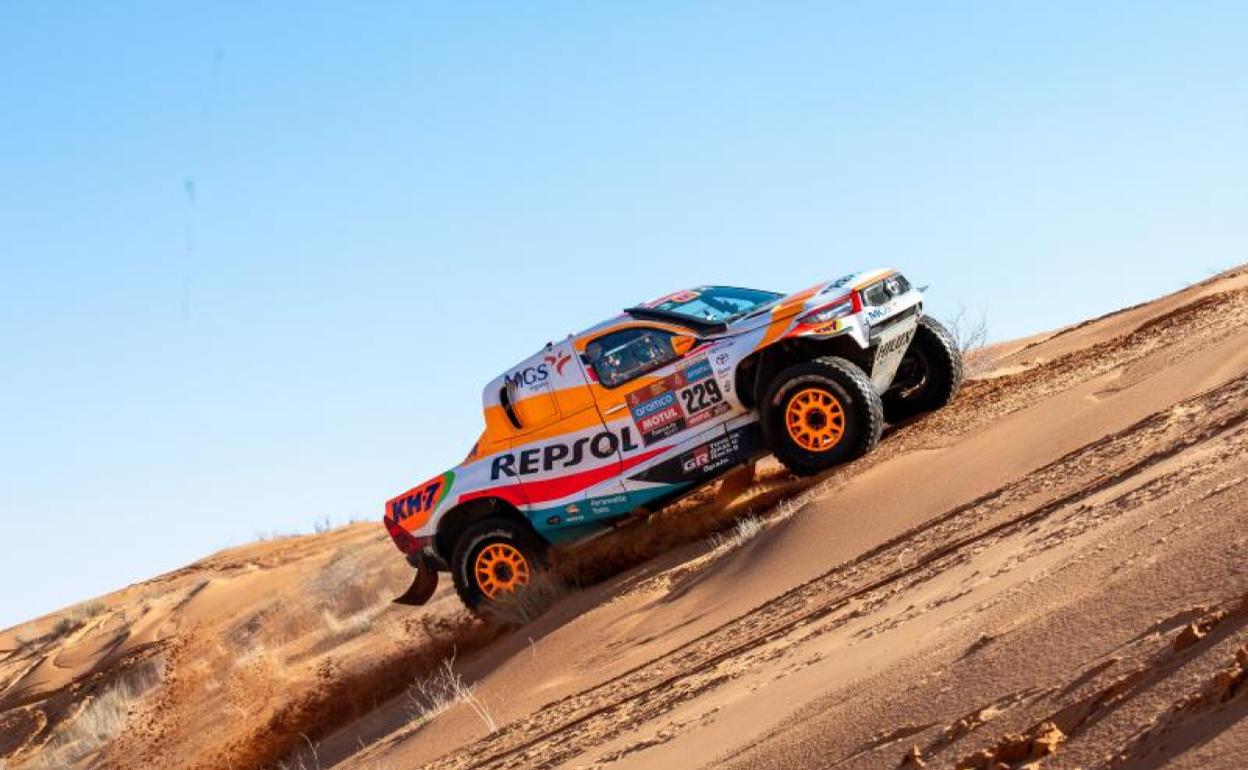 Isidre Esteve en la cuarta etapa del Rally Dakar. 