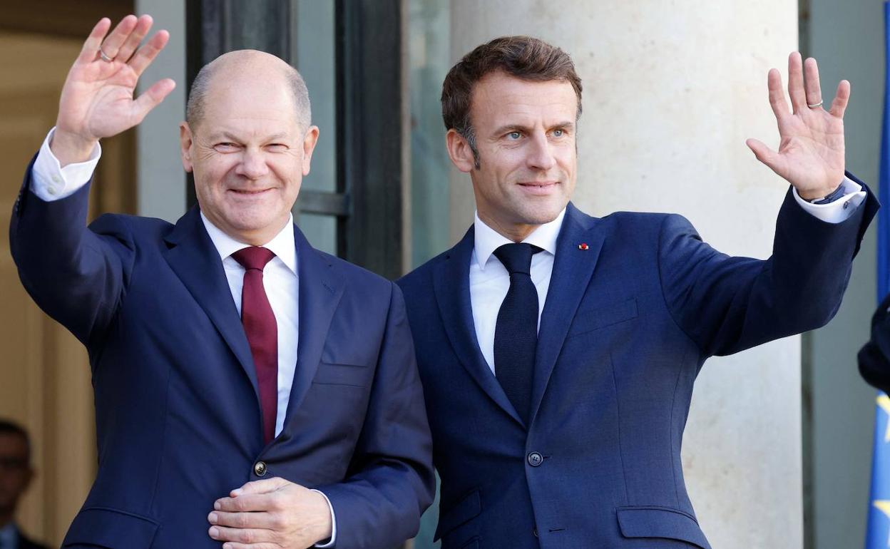 El canciller Scholz y el presidente Macron, en un encuentro anterior.