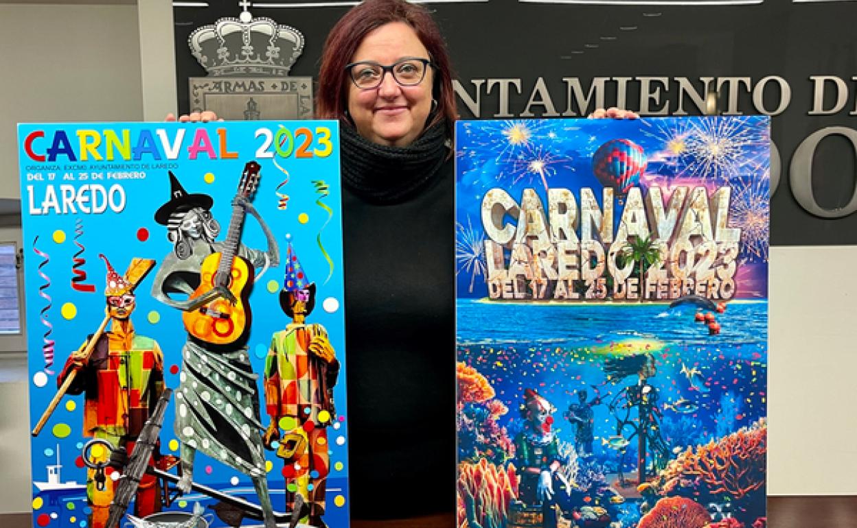 'De su pedestal bajarán a disfrutar del Carnaval' gana el concurso de carteles de Laredo