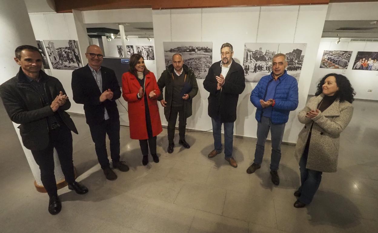 Javier Conde, Pedro López, Paula Fernández, Nacho Cavia, Luis Ignacio Argumosa, Pablo Gómez y Maria Ángeles Lombilla, en la inauguración. 