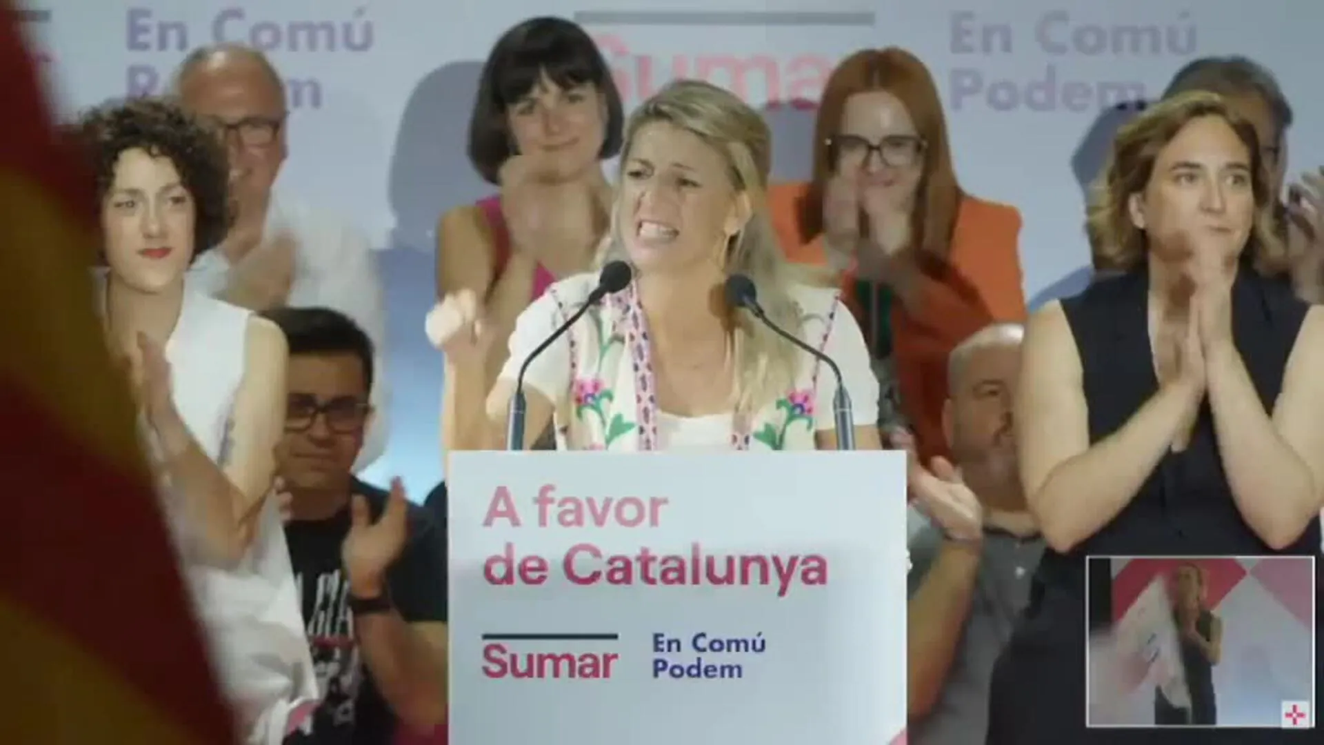 Yolanda Díaz en Barcelona: "Los catalanes vais a votar"