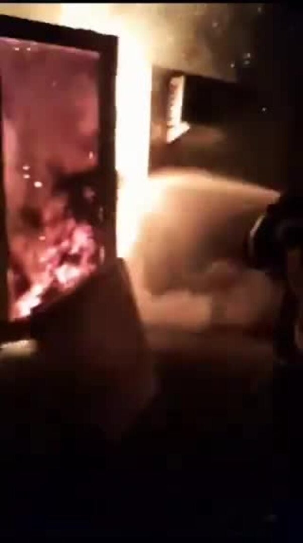 Incendio de casetas de obra
