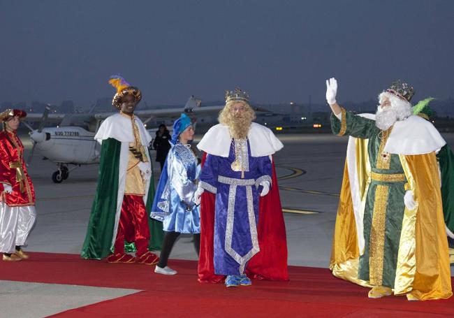 Melchor, Gaspar y Baltasar, a su llegada al Seve Ballesteros el año pasado.