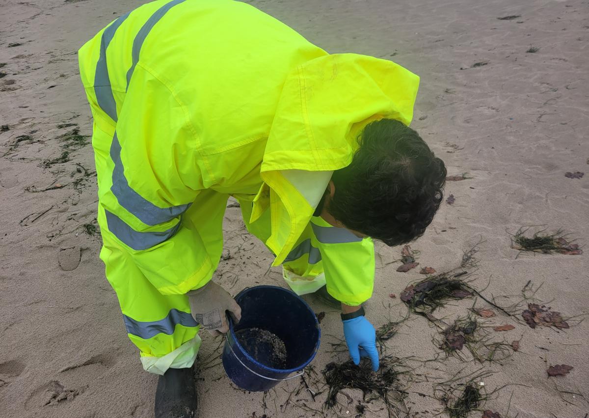 Imagen secundaria 1 - Técnicos inspeccionando las playas de San Vicente.