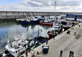 Actividad en el puerto de Laredo.