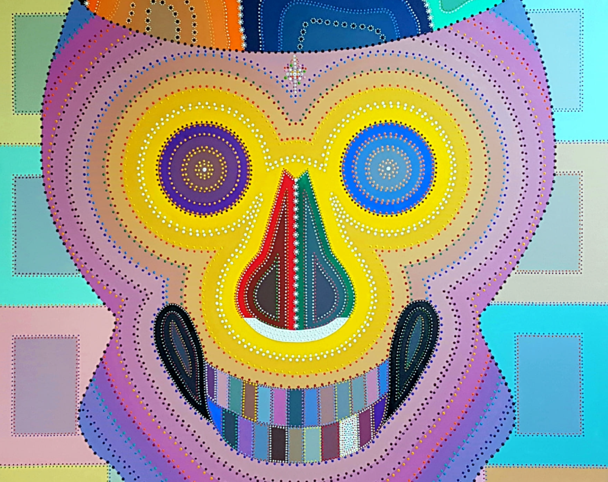 Fragmento de 'Cabeza de esqueleto', óleo sobre lienzo,180x180 cm.