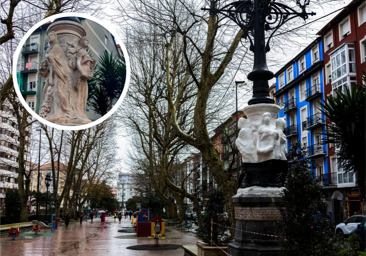 La farola de las Cuatro Estaciones de la Alameda se hace la cirugía estética