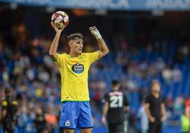 Álvaro Santamaría, durante un partido con el Fabril.