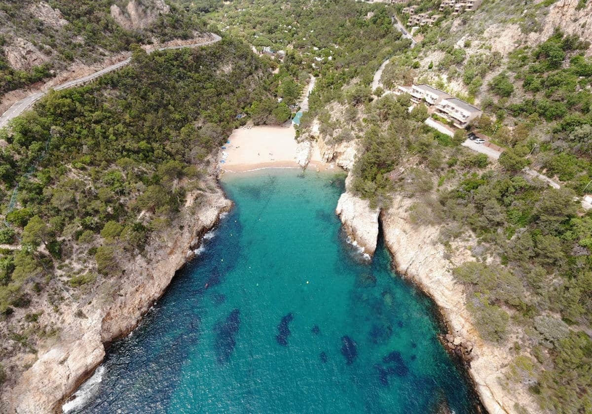 A solo 4 kilómetros del municipio de Tossa de Mar encontramos esta cala que está entre las mejores playas de Cataluña, según Viajes National Geographic. Es representativa de los paisajes del litoral en la Costa Brava, enclave turístico reconocido por el valor y la belleza de sus calas salvajes. Se caracteriza por una arena gruesa y dorada y aguas cristalinas y calmas por lo que es un lugar ideal para pasar un día de playa en familia. El paisaje del entorno es de una belleza espectacular.