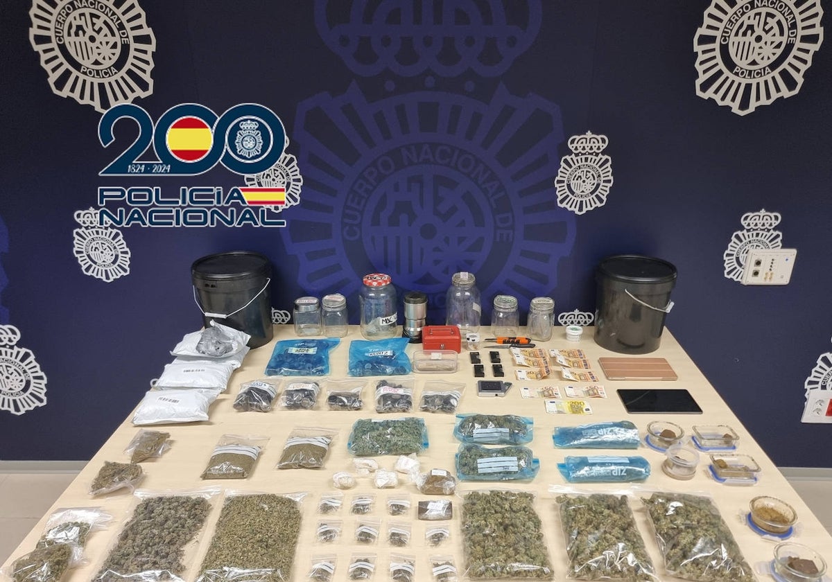 Material incautado por la Policía.