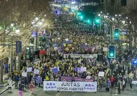 Vista de la manifestación celebrada el pasado 8 de marzo en Santander.