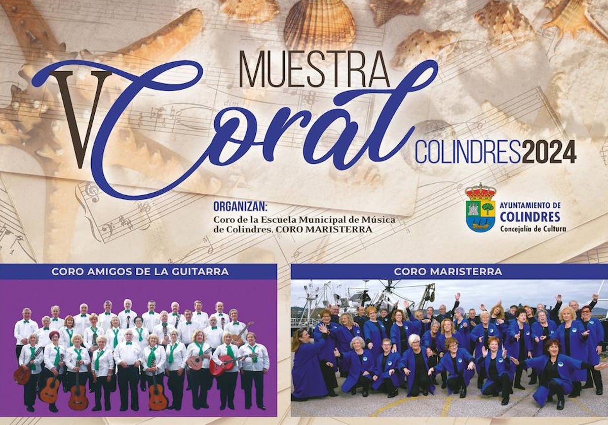 Cartel de la V Muestra Coral Colindres 2024.