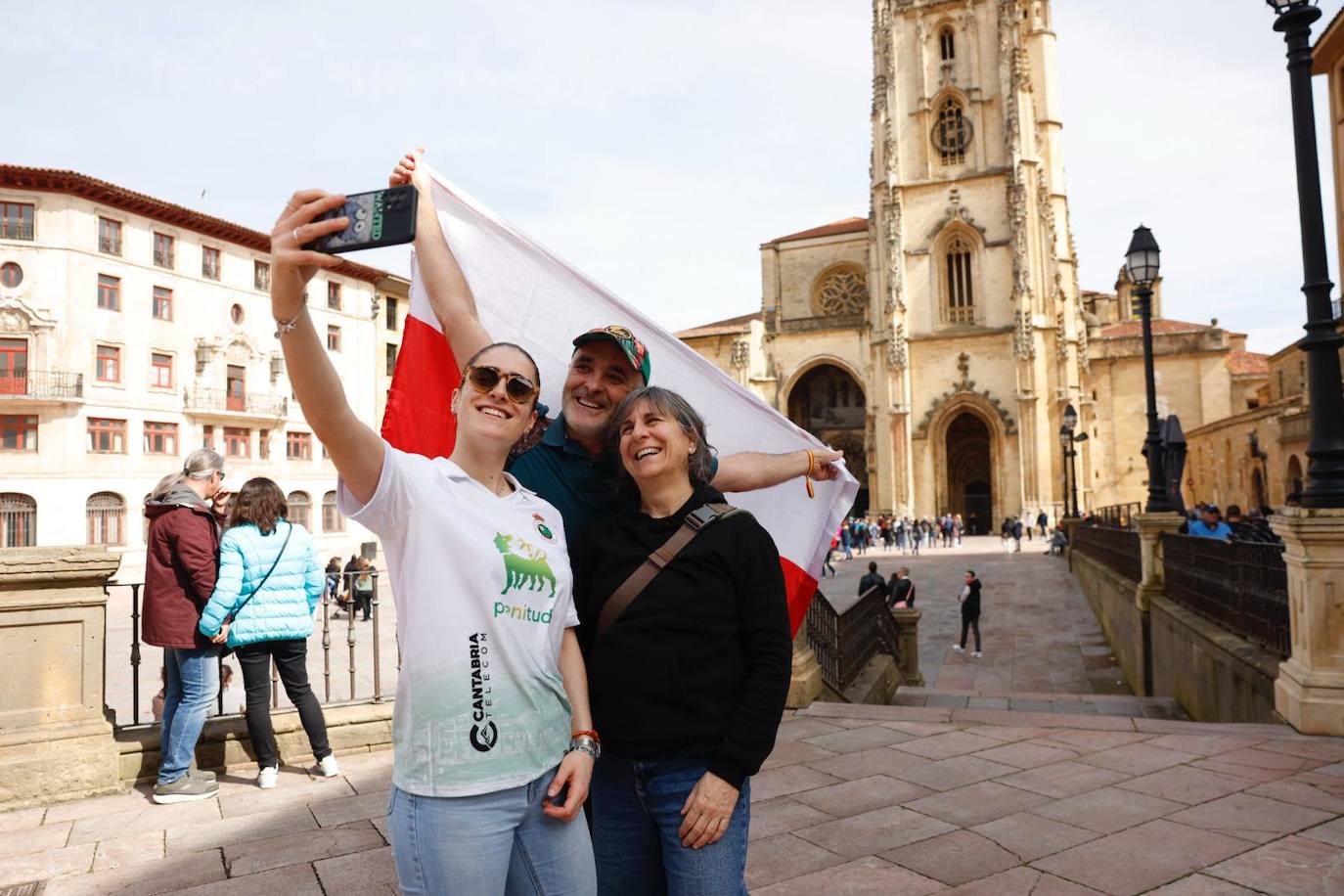 Selfi cántabro en el centro de Oviedo.