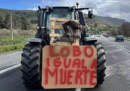 Imagen de una de las protestas de los ganaderos de Cantabria.