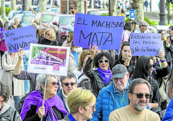 Manifestación contra la violencia de género celebrada el pasado 25 de noviembre en Santander.