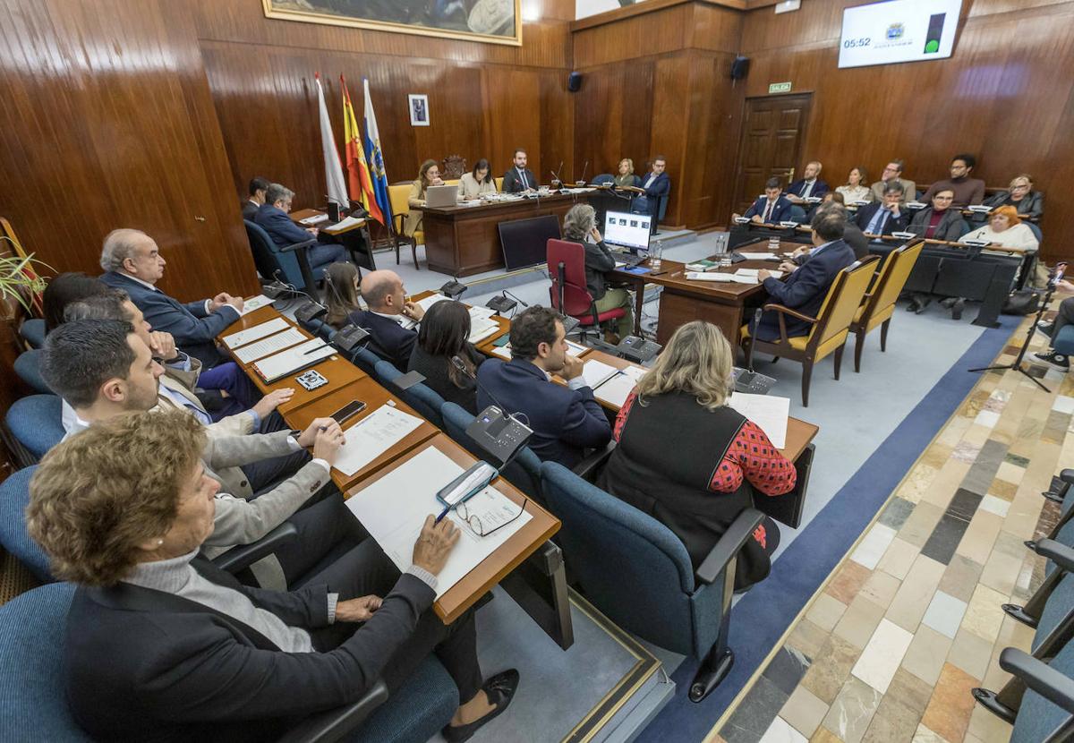 Imagen de un pleno del Ayuntamiento de Santander.