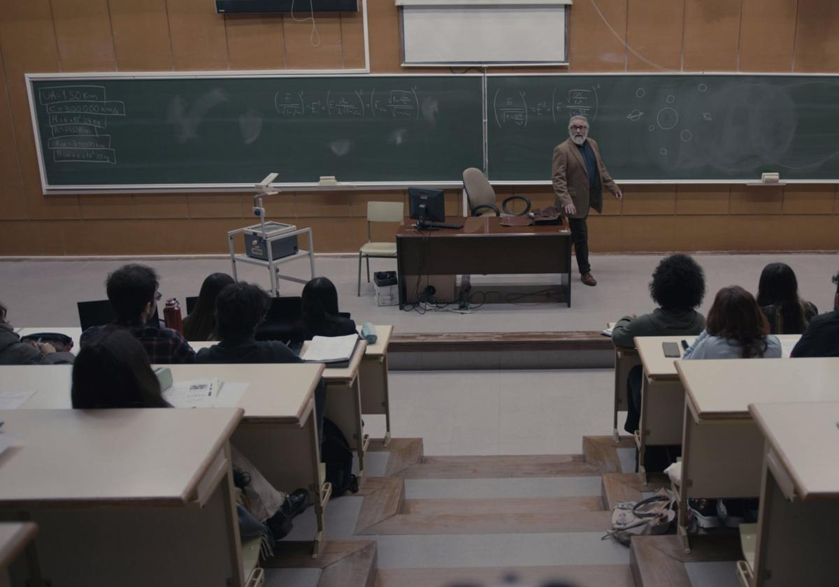 Una de las escenas se rodó en la Escuela de Ingenerios Industriales de la UC.