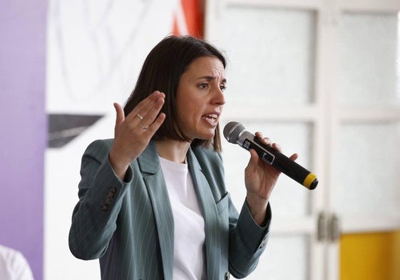 La exministra de Igualdad, Irene Montero, hoy, en Santander