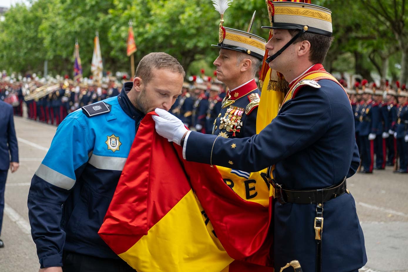 Un Policía Local fue uno de los participantes en el acto de jura de bandera.