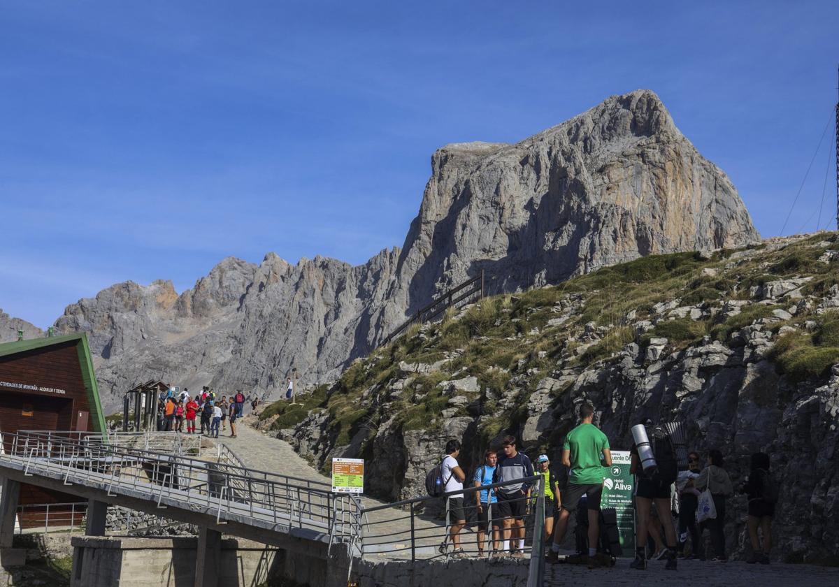 Salida del teleférico de Fuente Dé, puerta de entrada a una de las zonas del Parque de Picos de Europa.