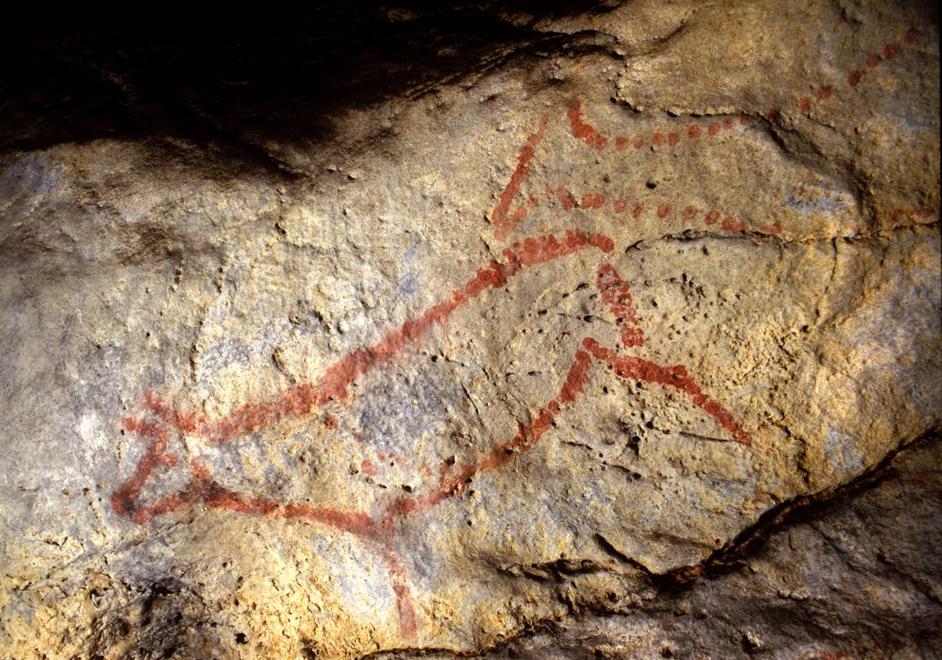 Interior de la cueva de Covalanas.