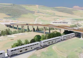 Recreación del puente de la variante que salvará las vías del tren en Renedo.