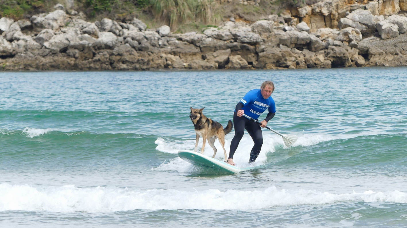 Algunos competidores hicieron paddle surf. 