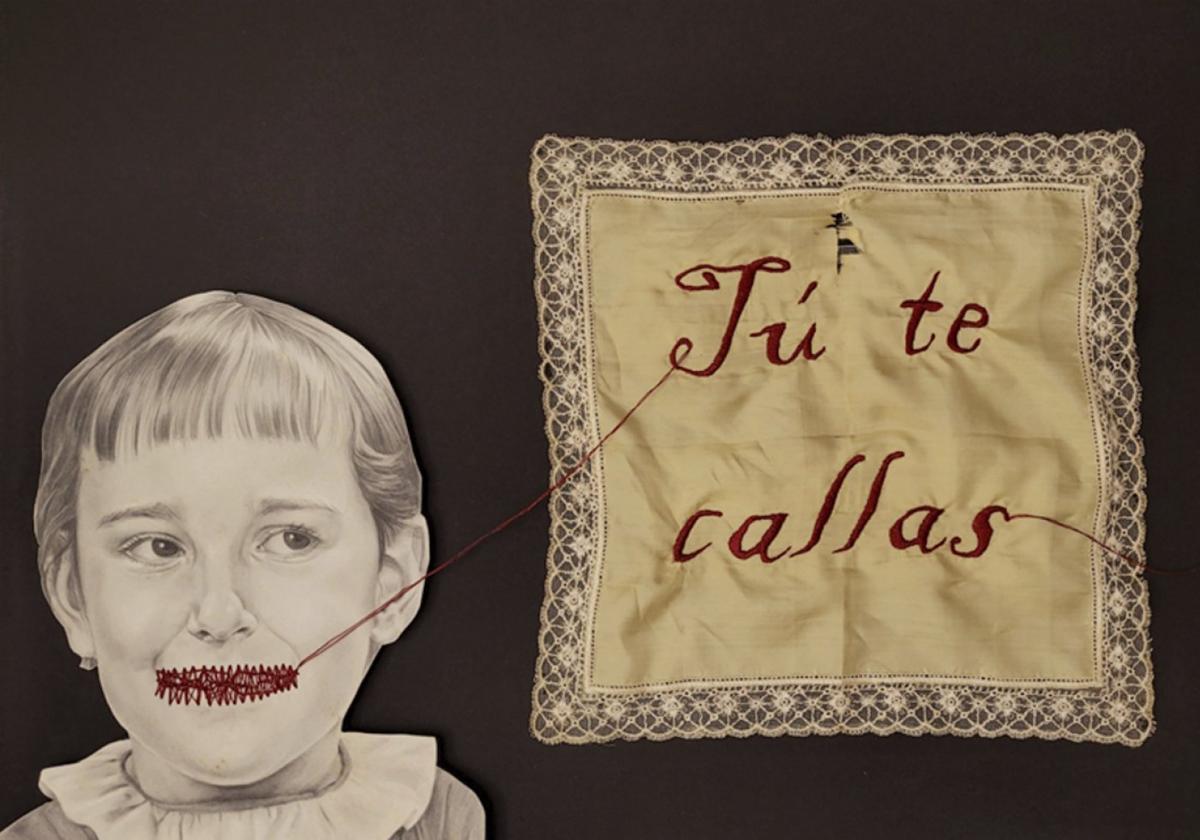 'Tú te callas (Teresa). Técnica mixta, 2024, una de las obras que forman parte de la muestra.