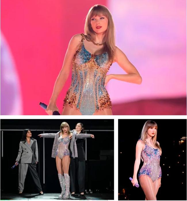 Varios de los diseños de Atelier Versace que Taylor Swift luce en su gira.