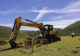 Las obras comenzaron a trabajar el lunes en el parque de El Escudo, aunque no en suelo de Aguayo.