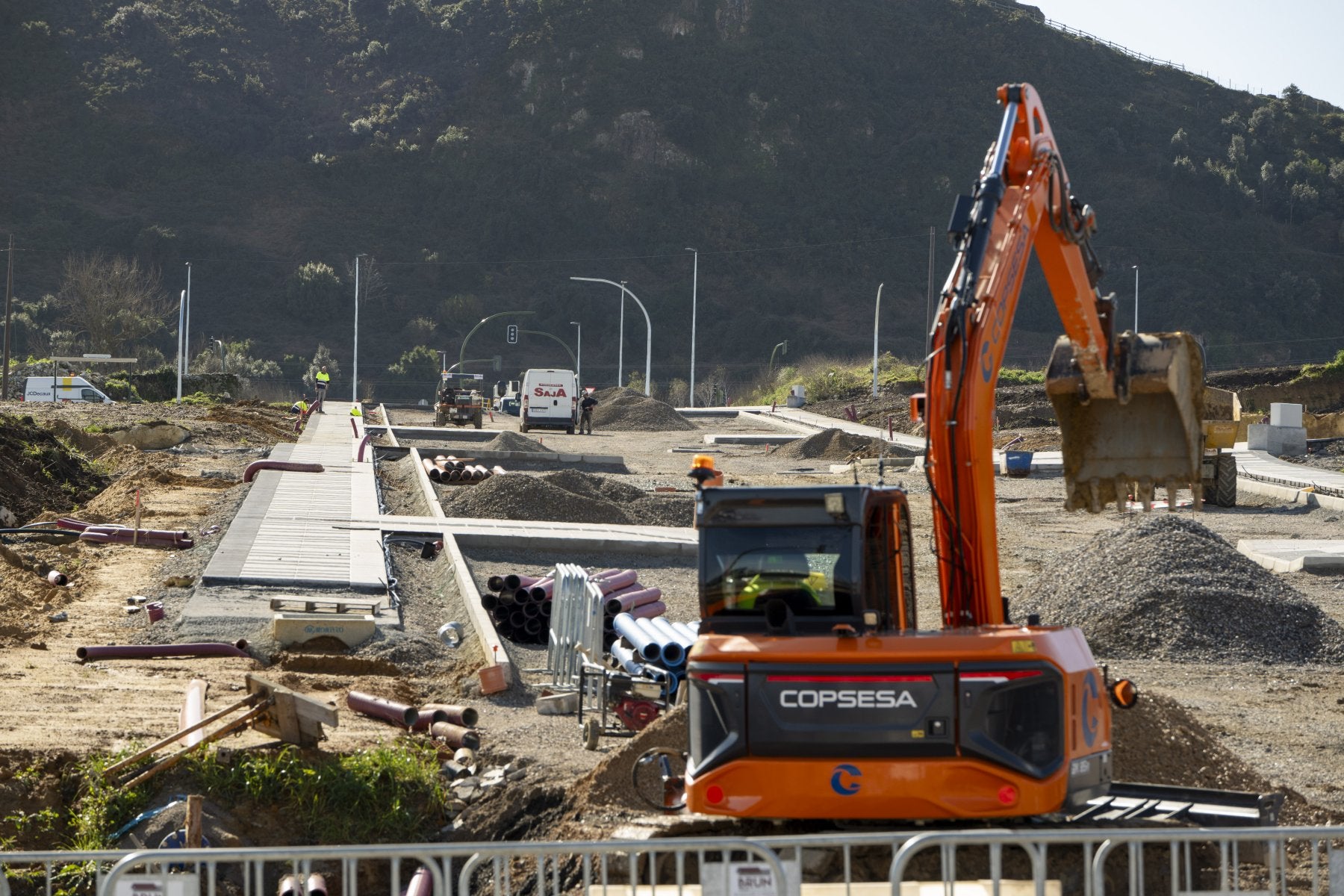 Imagen de archivo de obras para levantar viviendas en Santander.