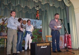 Luis Miguel Quijano, Ana Ara, María Rodríguez y Carlos Troyano en los inicios del maratón.