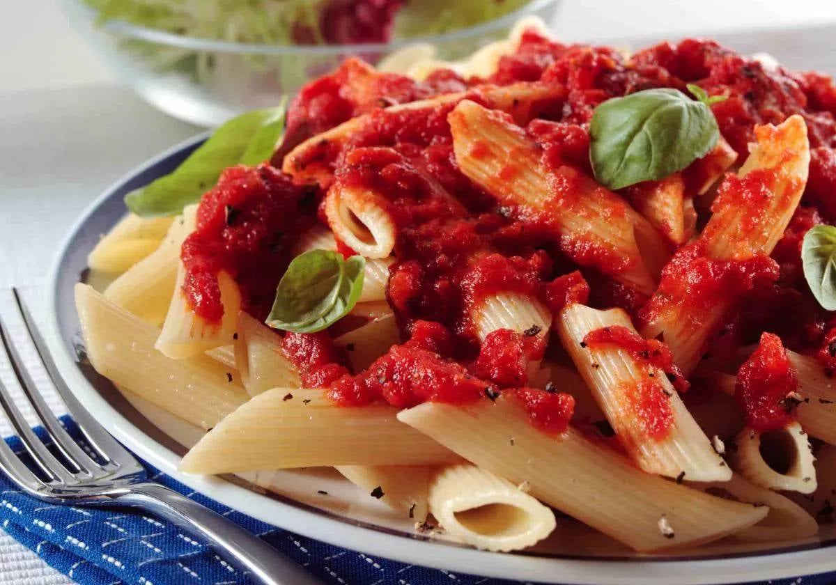 Un plato de pasta de lo más apetecible.